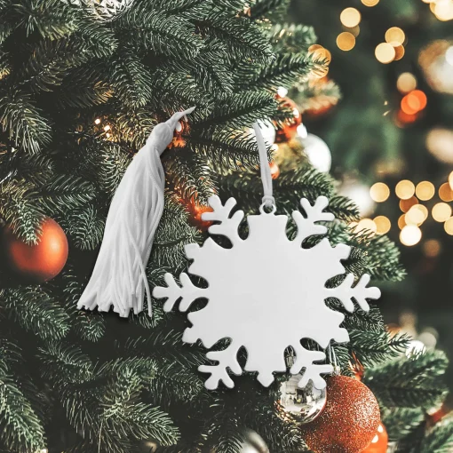 Snowflake Ornament W/white Tassel,np