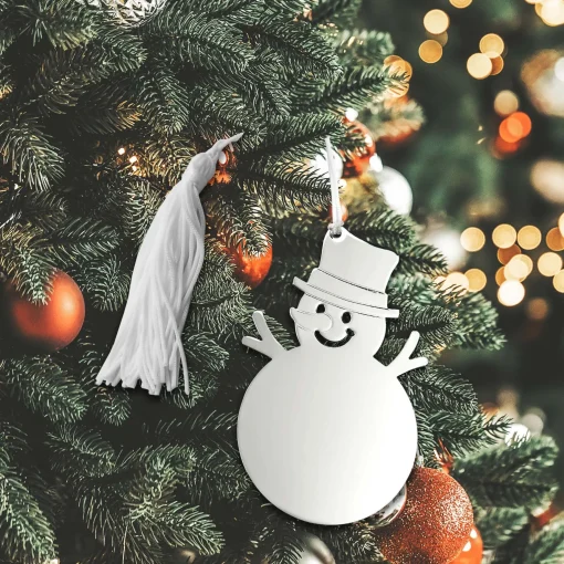 Snowman Ornament W/white Tassel