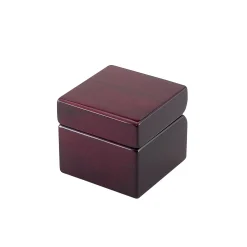 Square Wood Box With Clock & Compass In Piano Finish