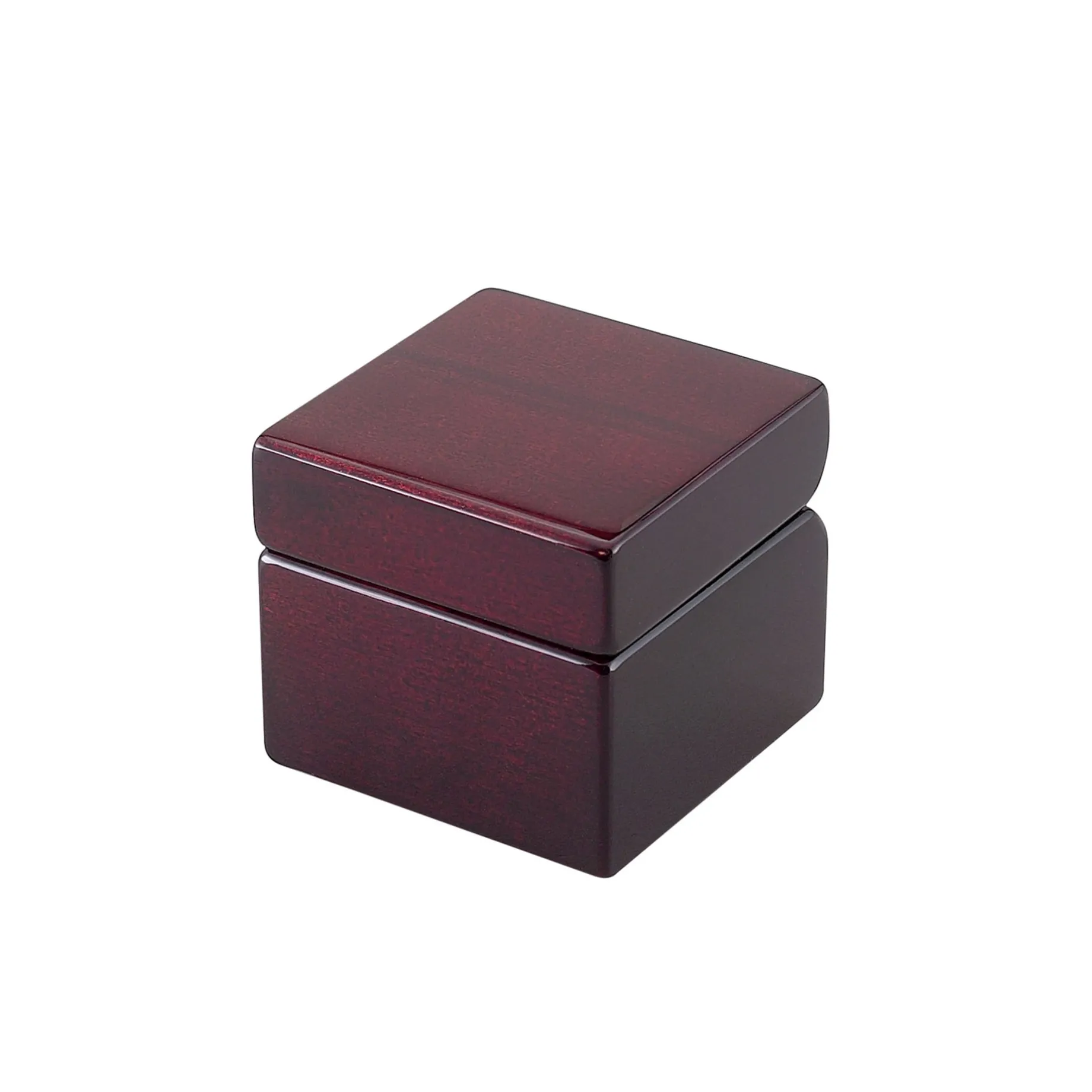 Square Wood Box With Clock & Compass In Piano Finish