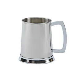 Stainless Steel Tankard with Bright Polished Finish - 20 oz