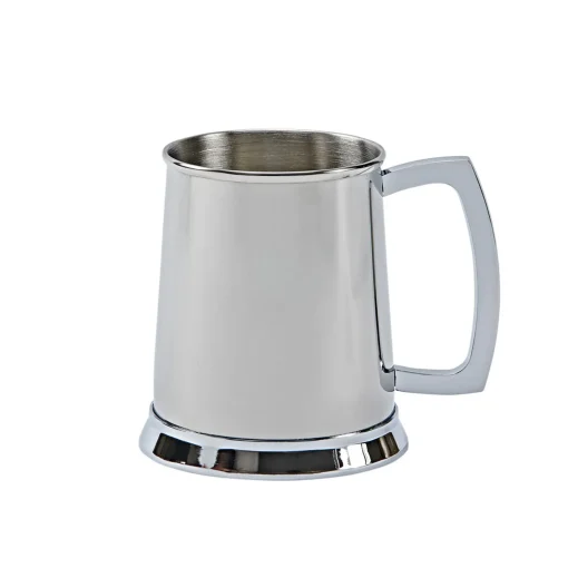 Stainless Steel Tankard with Bright Polished Finish - 20 oz
