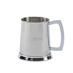 Stainless Steel Tankard with Bright Polished Finish - 20 oz