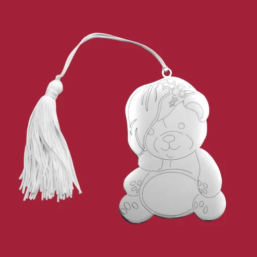 Teddy Bear Ornament with White Tassel
