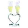 Toasting Goblets With Heart Shaped Separating Base & Stem
