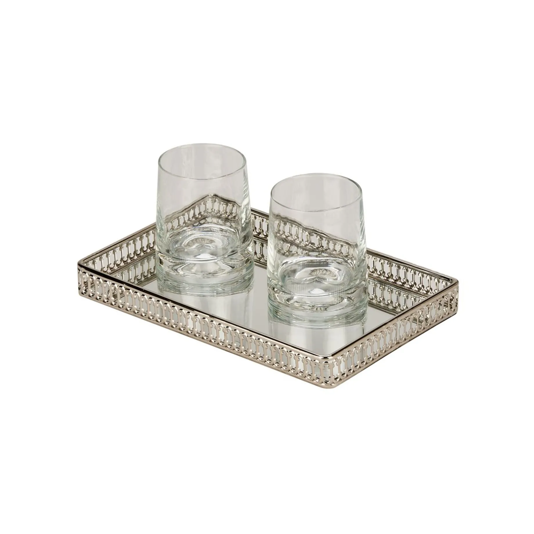 Vanity Gallery Tray with Mirror - 11" x 7"