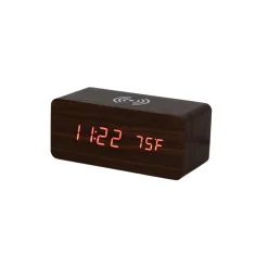 Walnut Wireless Phone Charger/Digital Clock