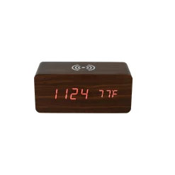 Walnut Wireless Phone Charger/Digital Clock
