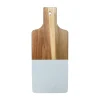 White Marble and Acacia Wood Handled Board