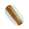 White Marble and Acacia Wood Oval Board