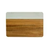 White Marble and Acacia Wood Rectangle Board
