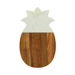 White Marble and Acacia Wood Pineapple Board