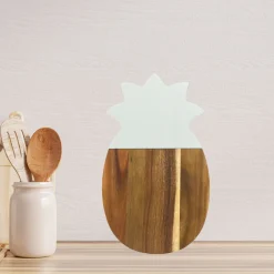 White Marble and Acacia Wood Pineapple Board