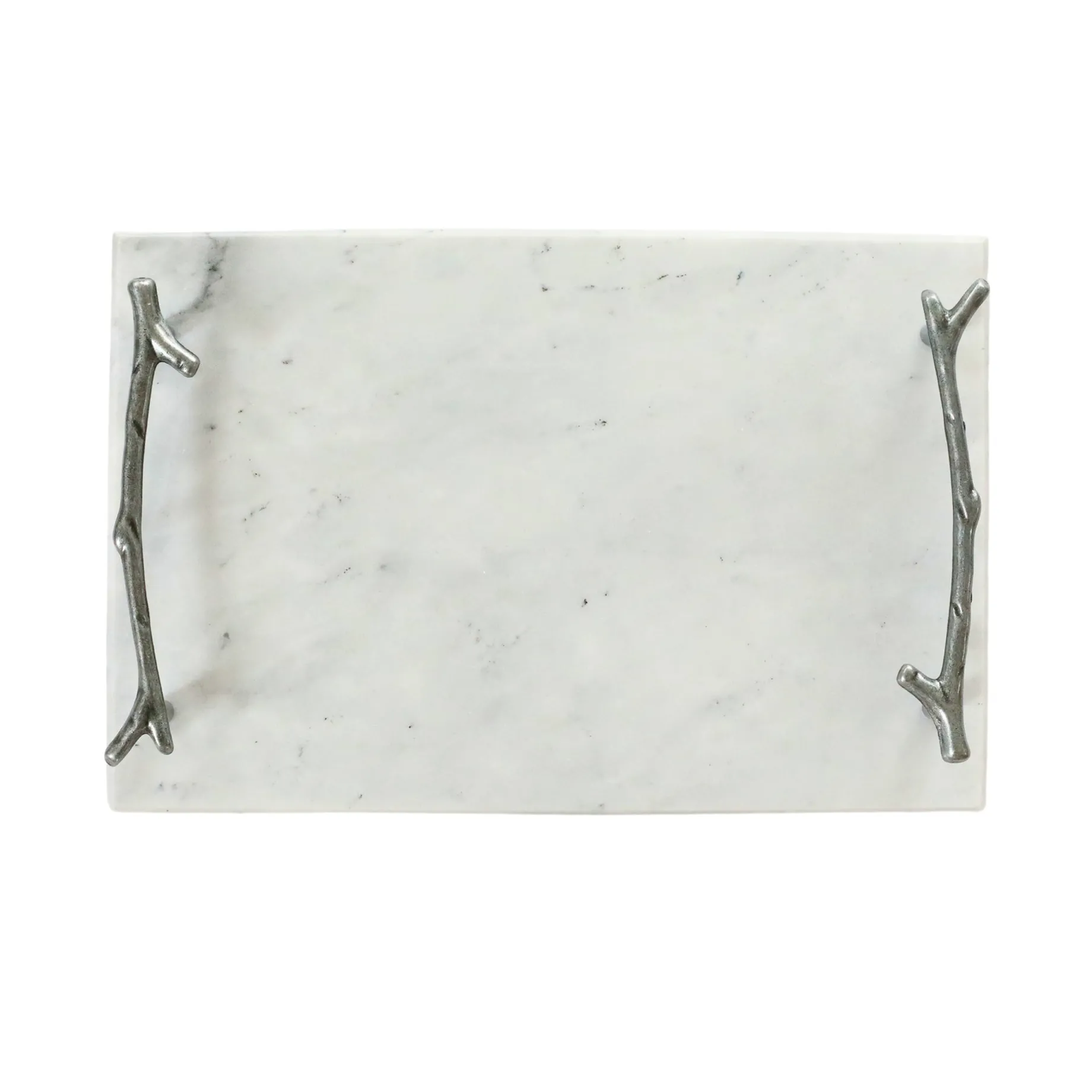 White Marble Board with Silver Branch Handles
