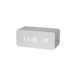 White Wood Wireless Phone Charger/Digital Clock