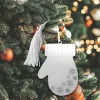 Winter Mitten Ornament with White Tassel