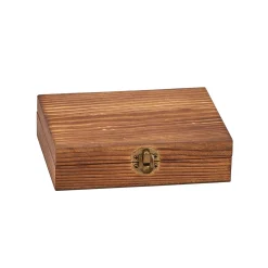 Wood Box Whiskey Stone Set